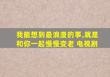 我能想到最浪漫的事,就是和你一起慢慢变老 电视剧